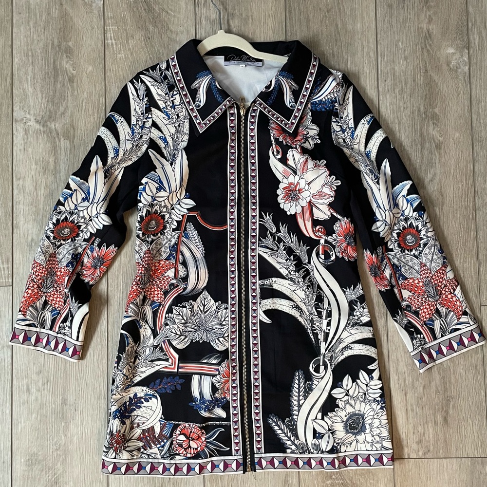 Printed Zip Up Mini Dress
